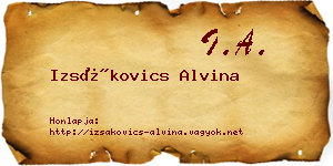 Izsákovics Alvina névjegykártya